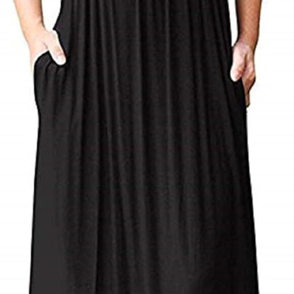 Women's Short Sleeve Loose Plain Casual Long Maxi Dresses for Women 2025 - Picture 1 of 5